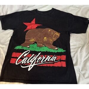 Fatal California Bear Graphic Print Crew Neck T-Shirt 90s Men's Size M